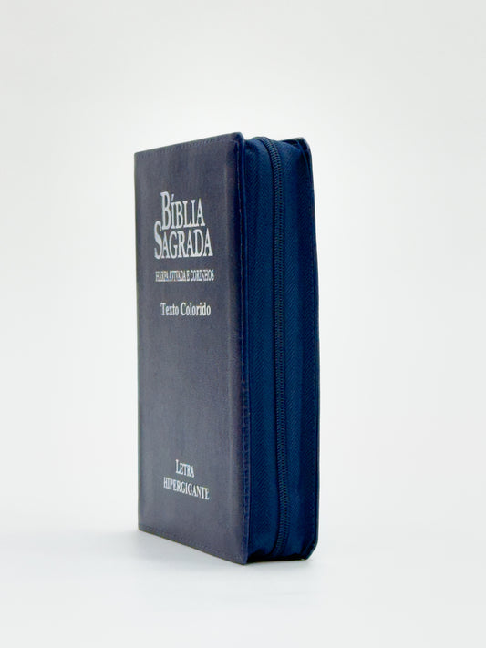 Bíblia Sagrada Azul Com Zíper