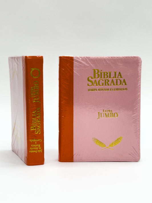 Bíblia Sagrada Feminina Rosa - Letra Jumbo