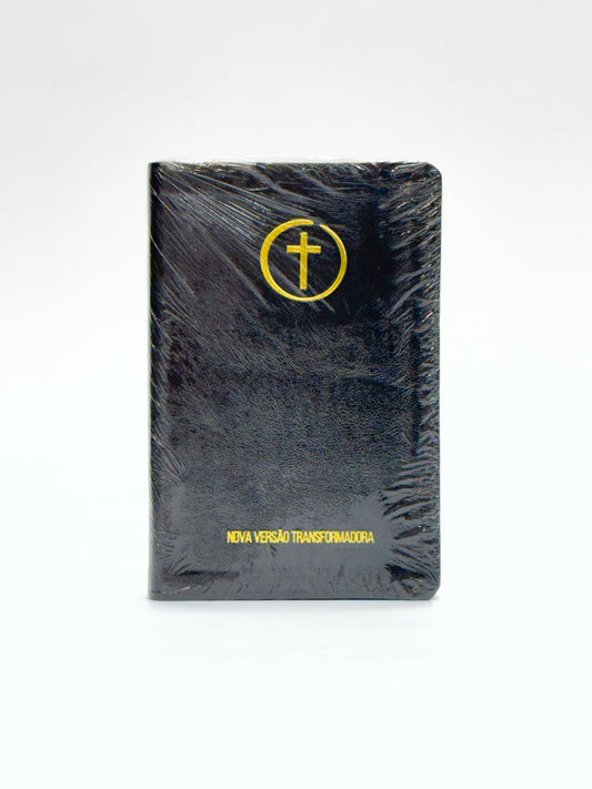 Bíblia NVT Slim Preta e Dourada