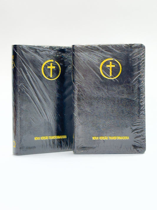 Bíblia NVT Slim Preta e Dourada